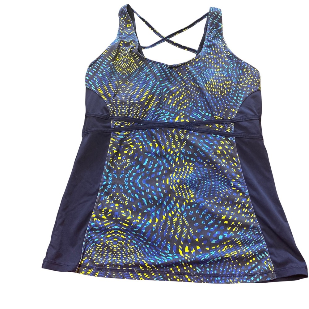 Fabletics Hawthorne Geometric Athletic Active Tank Top Built-In Bra XL 394951-46